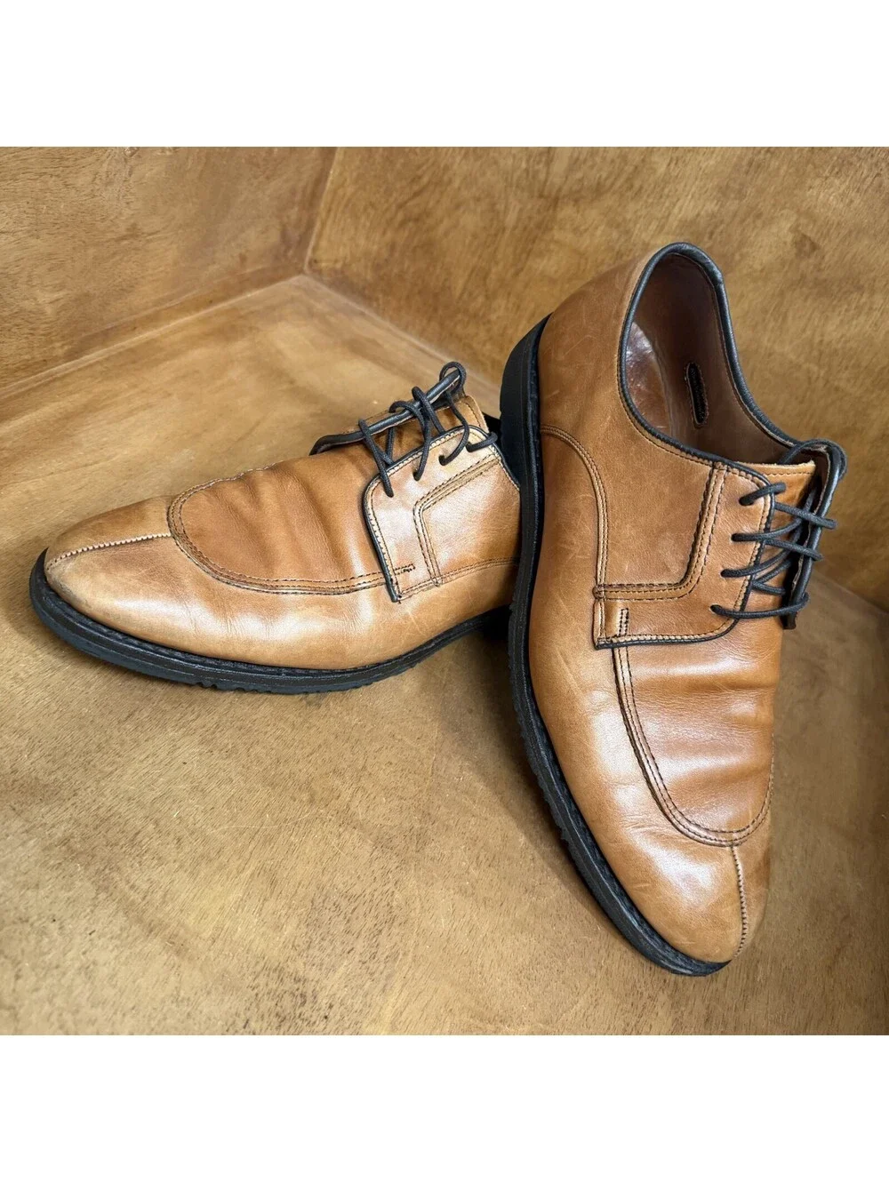 Allen Edmonds Malone Shoes Mens 11 D Brown Leather Split Toe Casual Derby USA